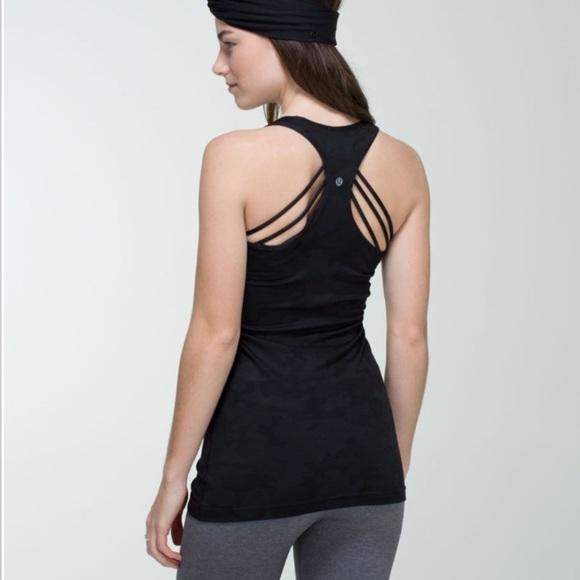 Lululemon Cool Racerback Tank Top Black Savasana Camo - Picture 10 of 11